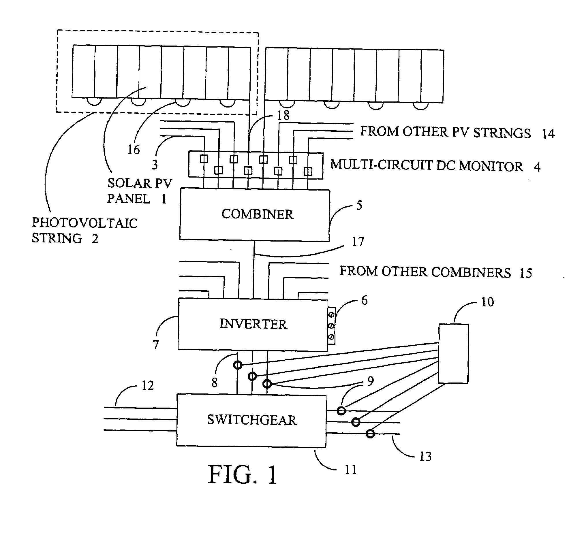 Multi-circuit direct current monitor with Modbus serial output