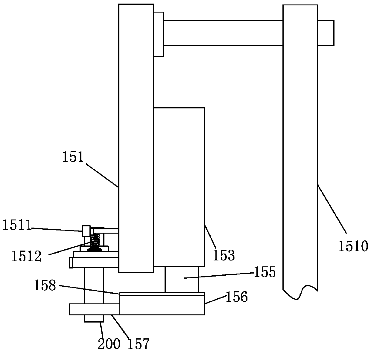 Grabbing and releasing mechanical arm for automobile electronic rod-shaped components