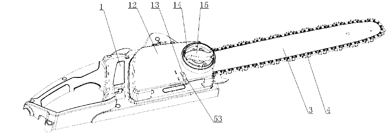 Electric chain saw chain tightness adjusting device