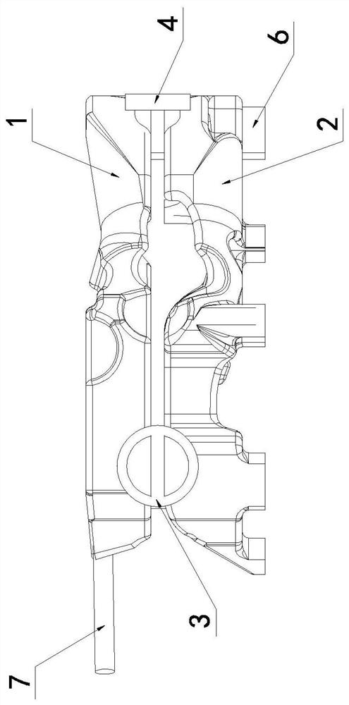 A double-layer water jacket structure of a cylinder head for a cross-flow cooling engine