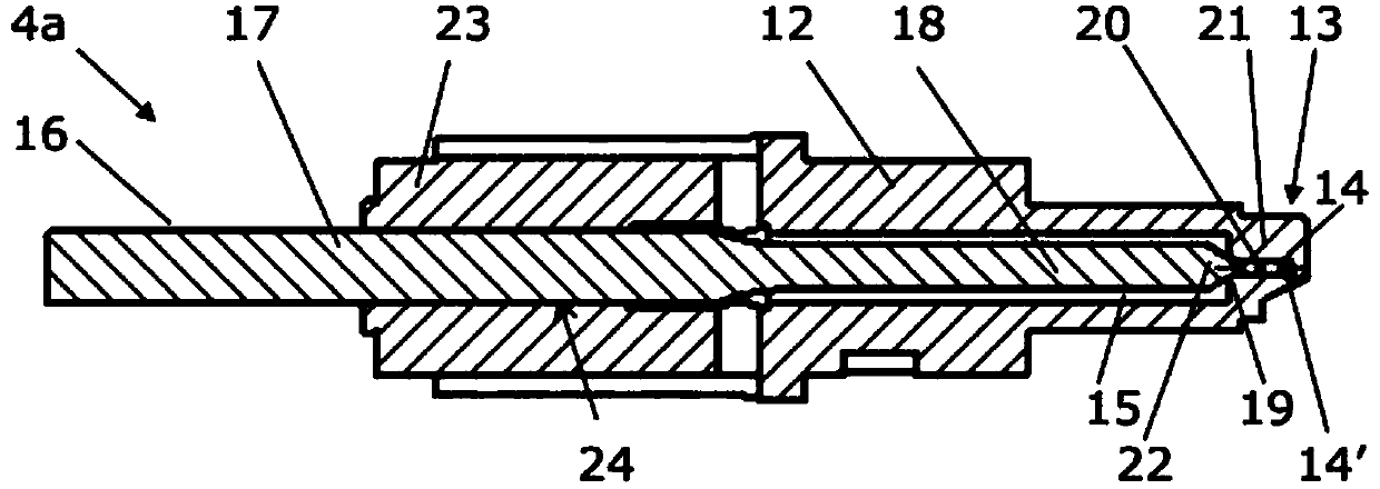 Lubricant injector for large slow-running two-stroke engine and production method