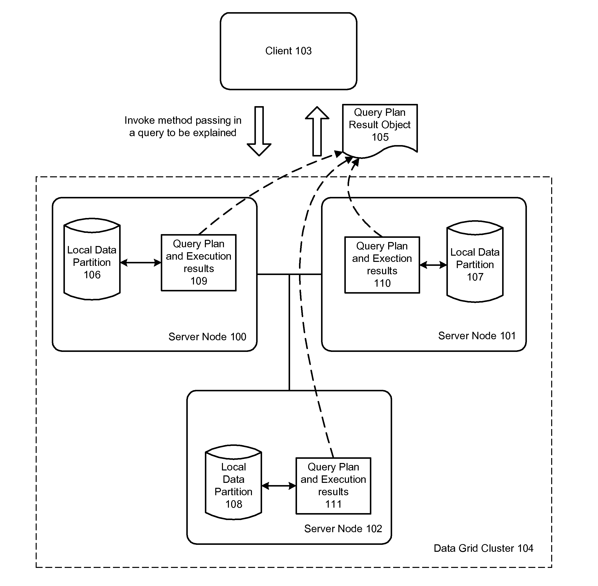 Query explain plan in a distributed data management system