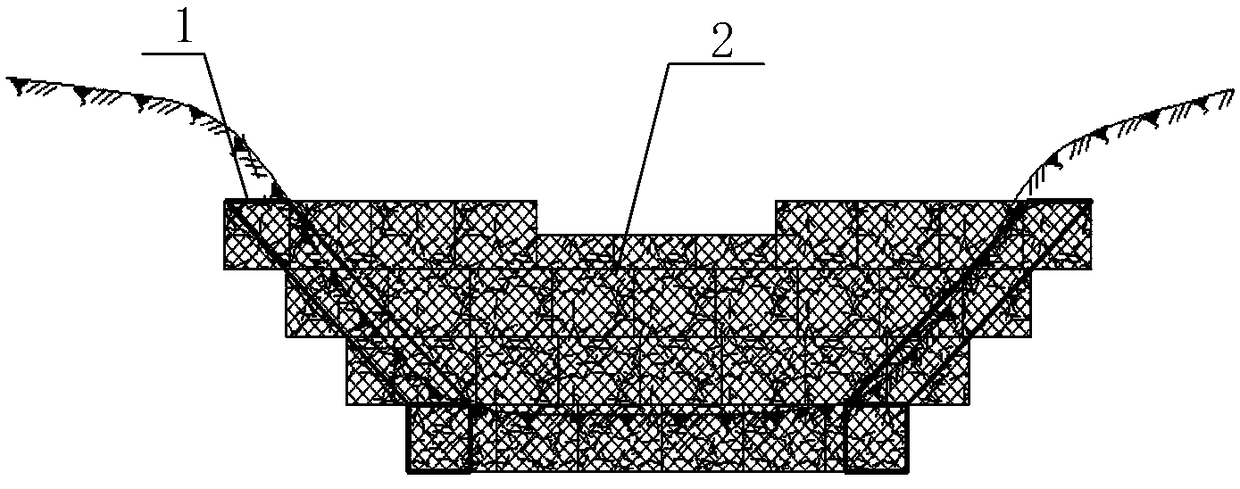 Check dam of channel and construction method thereof