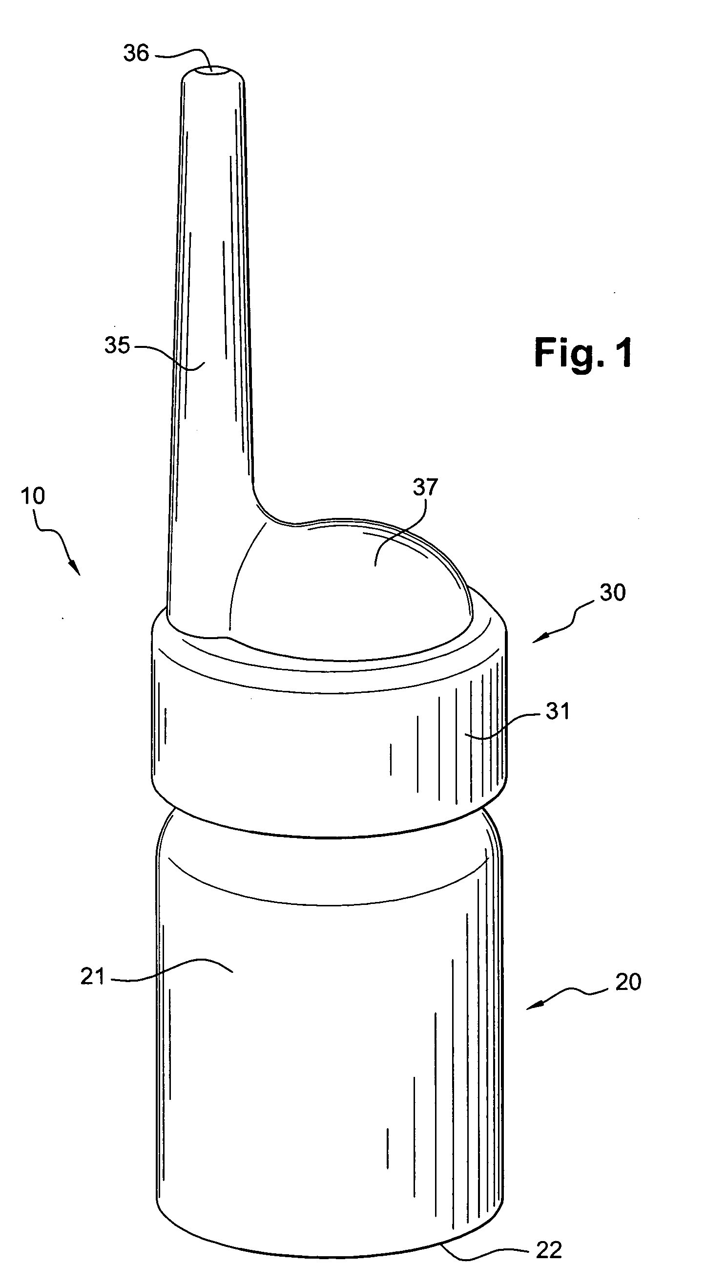 Assembly for the packaging and application of a fluid product