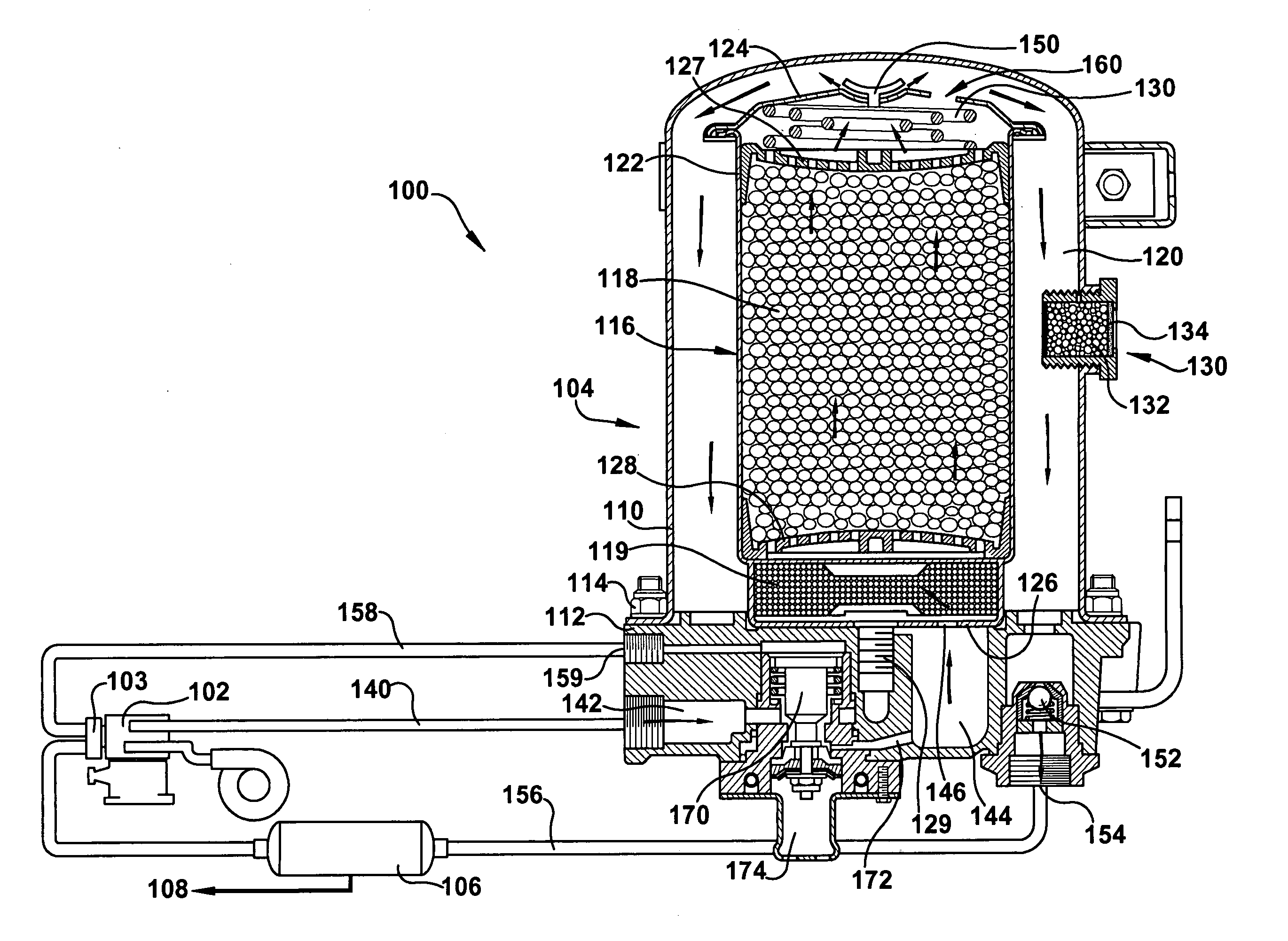 Vehicle air system having an indicator device and method