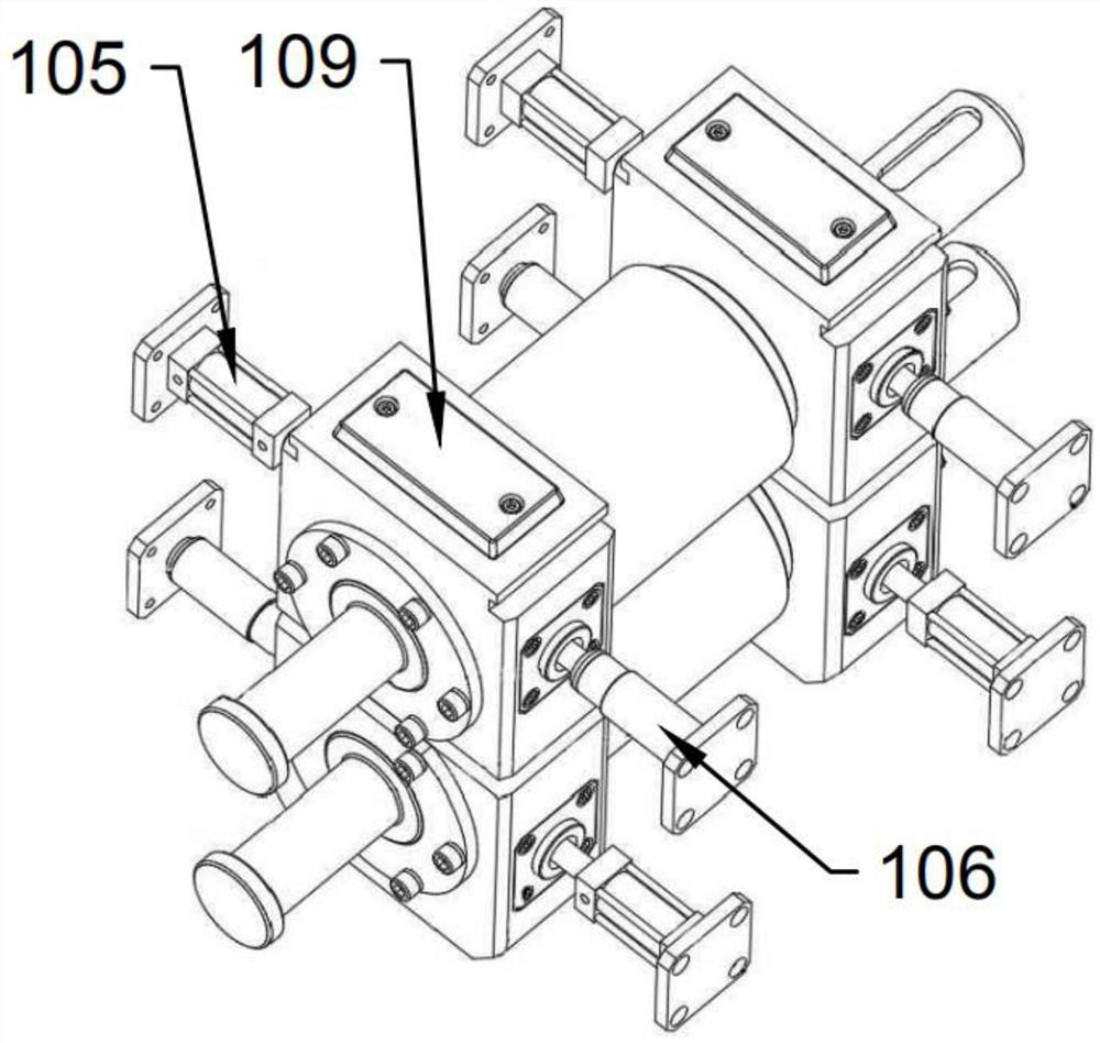 Metal composite plate rolling device capable of applying horizontal vibration