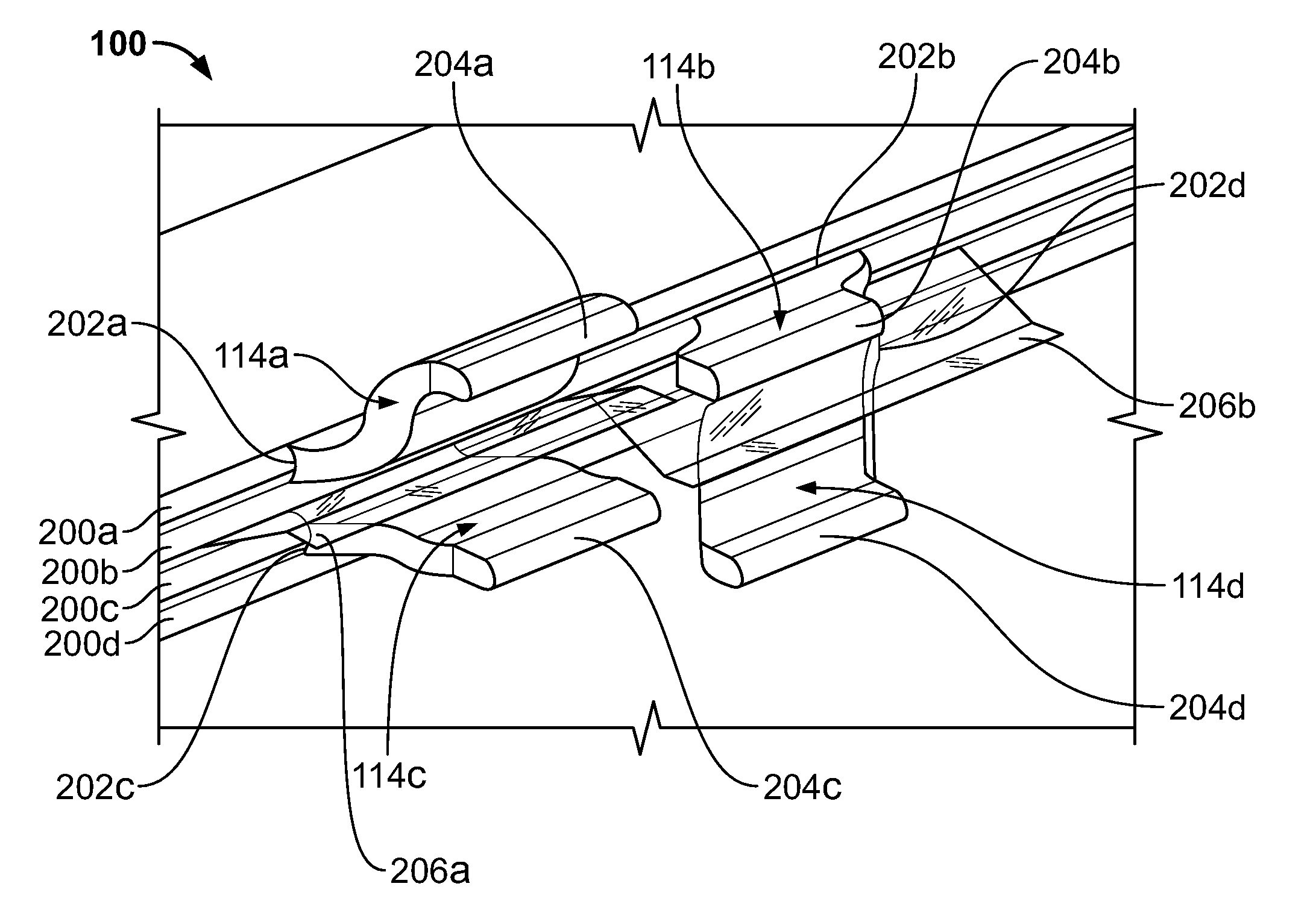 Angled stabs for a busway plug in unit