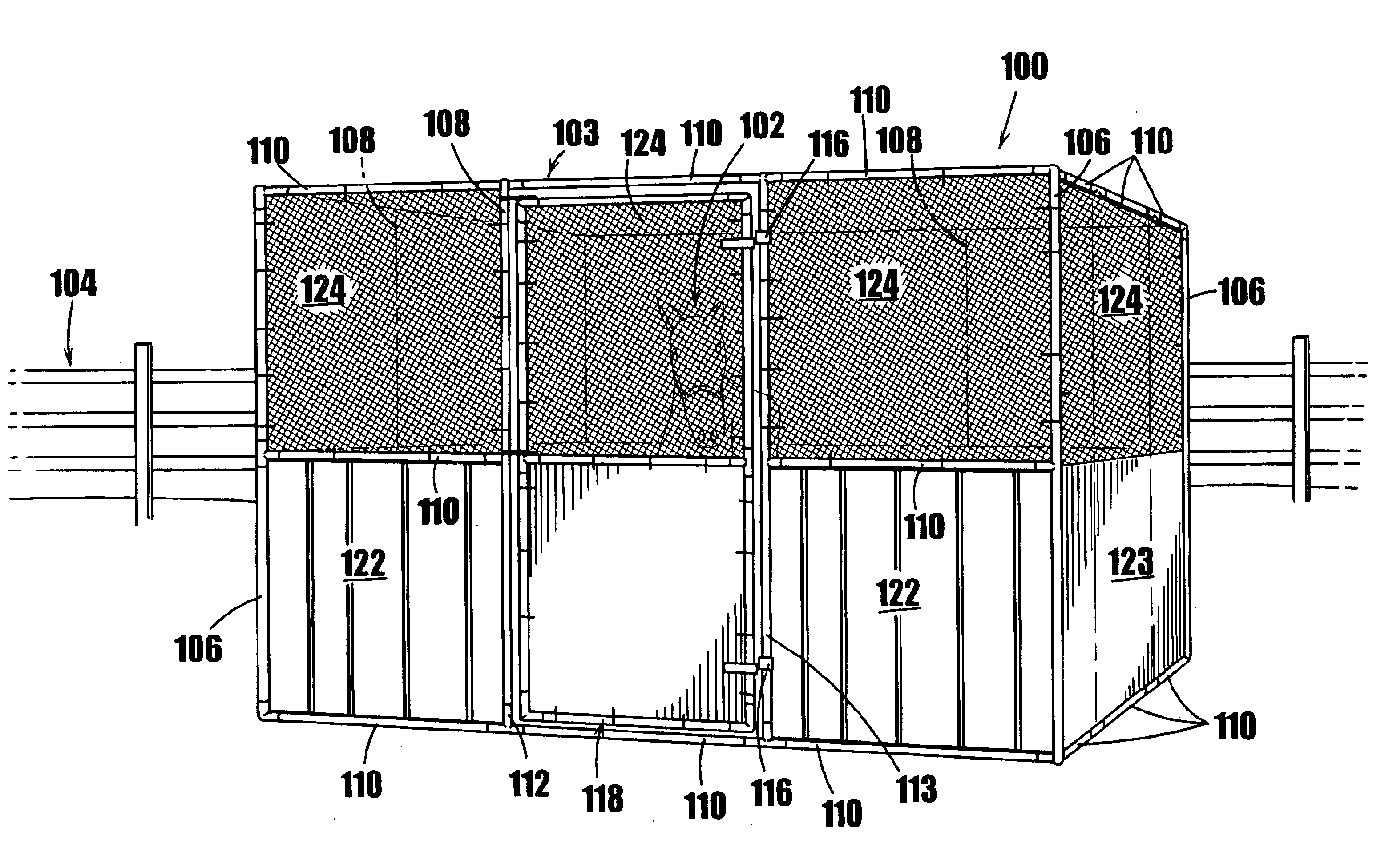 Freestanding enclosure for large animals