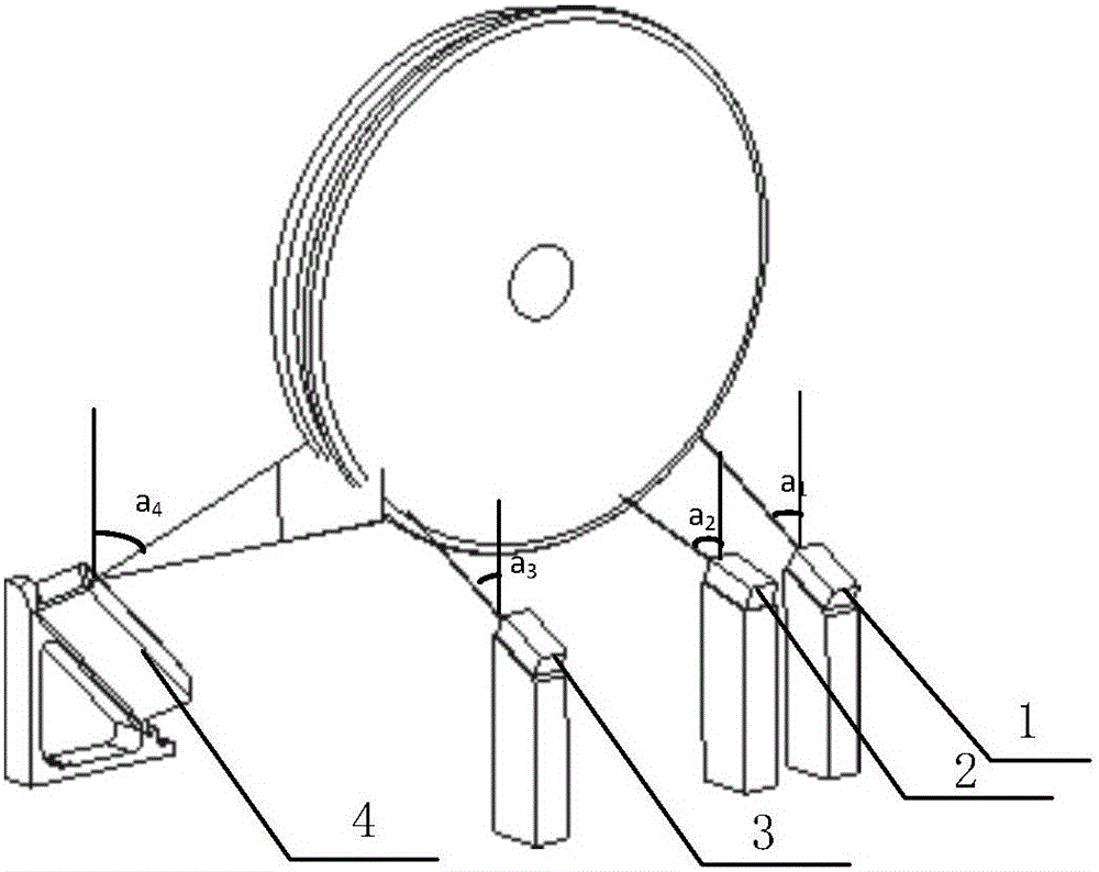 Non-contact wheel set dimension online detection method and system