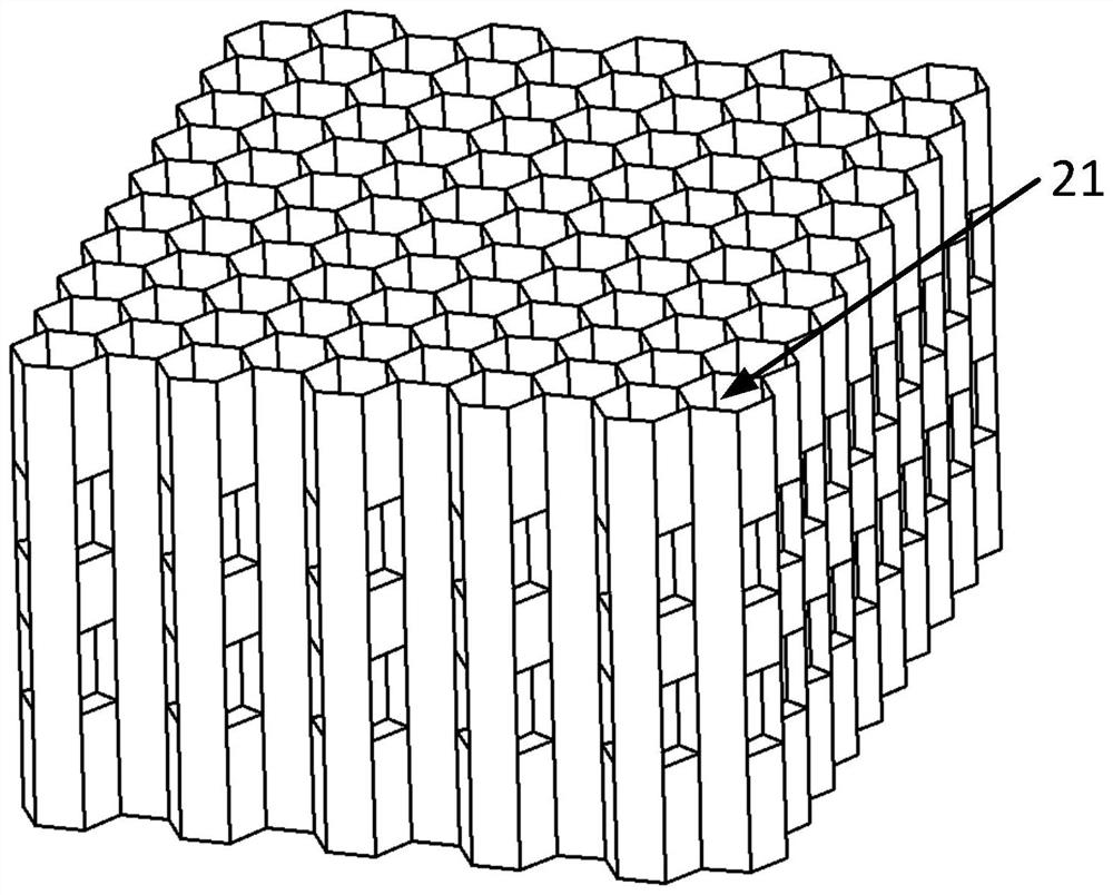 Honeycomb structure buffering and energy-absorbing device capable of resisting multidirectional impact