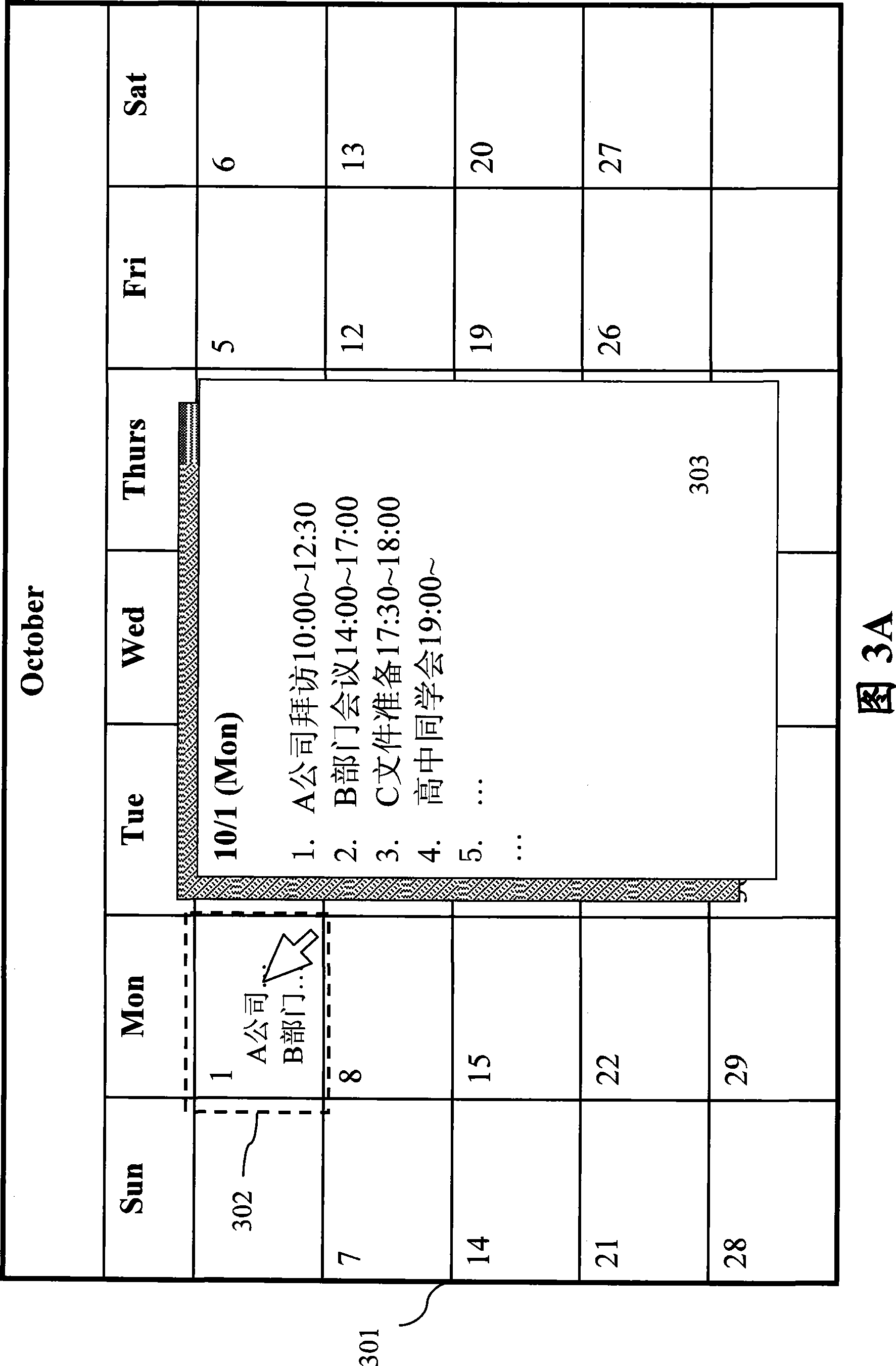 Electronic programme arrangement system and method with color cuing display