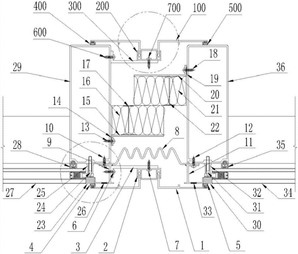 Indoor-outdoor universal expansion joint system for curtain wall