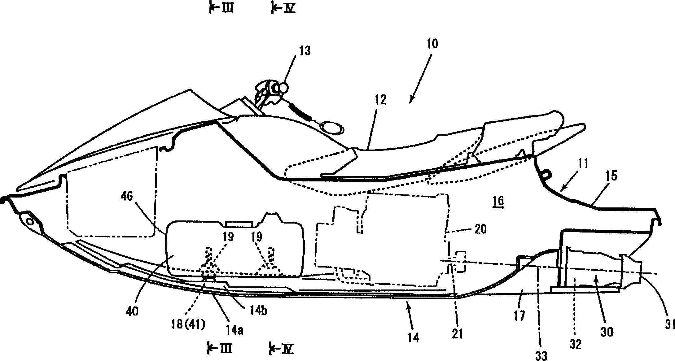 Fuel box fixing structure for small ships