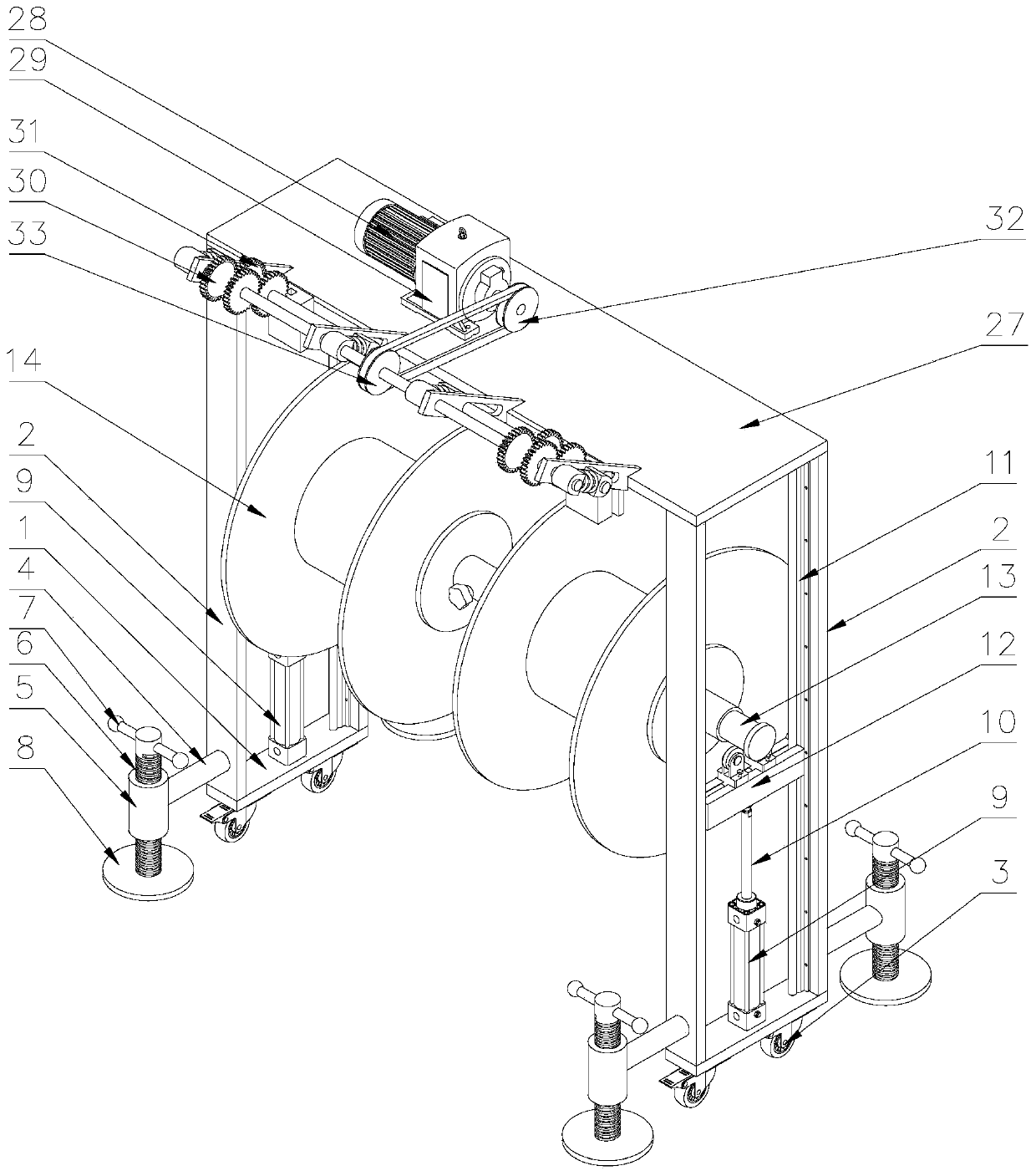 Cable pay-off device for power construction