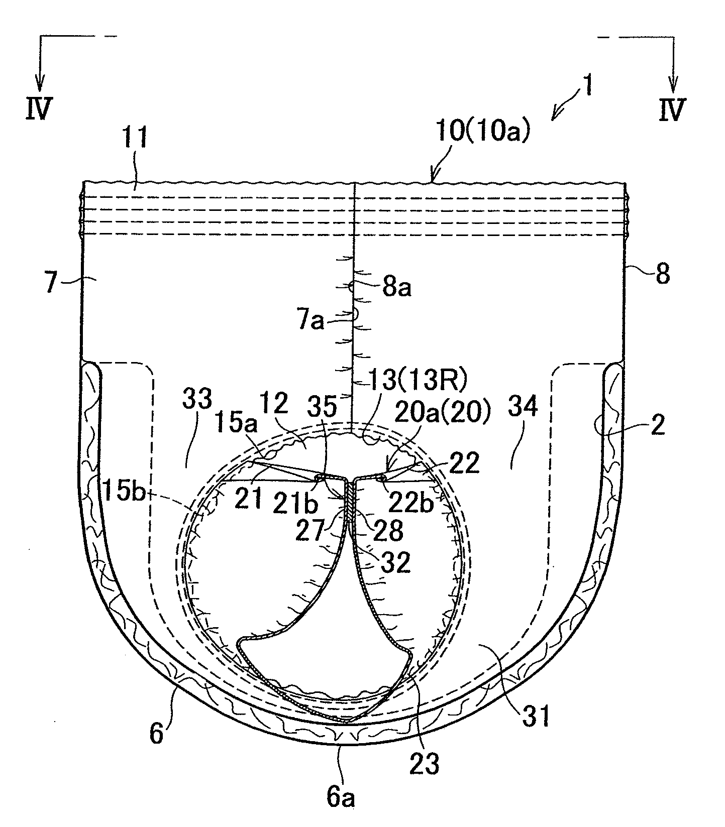 Disposable pull-on type diaper