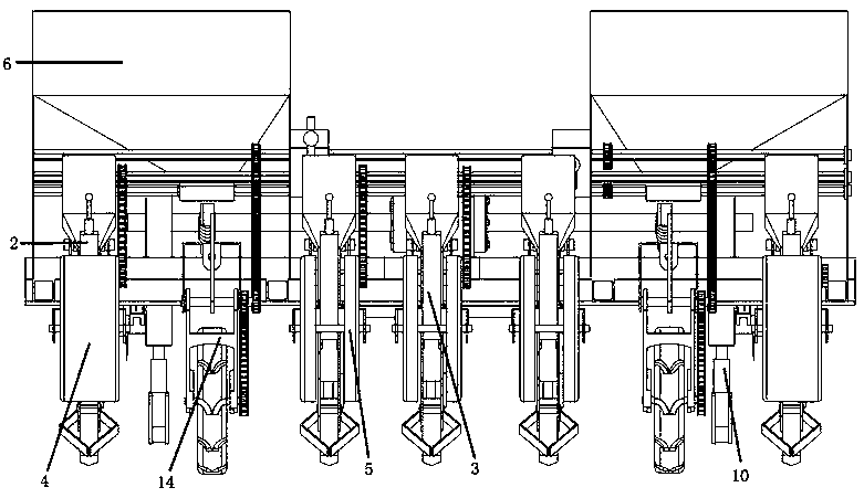 Strip-shaped composite seeder for corn and soybeans