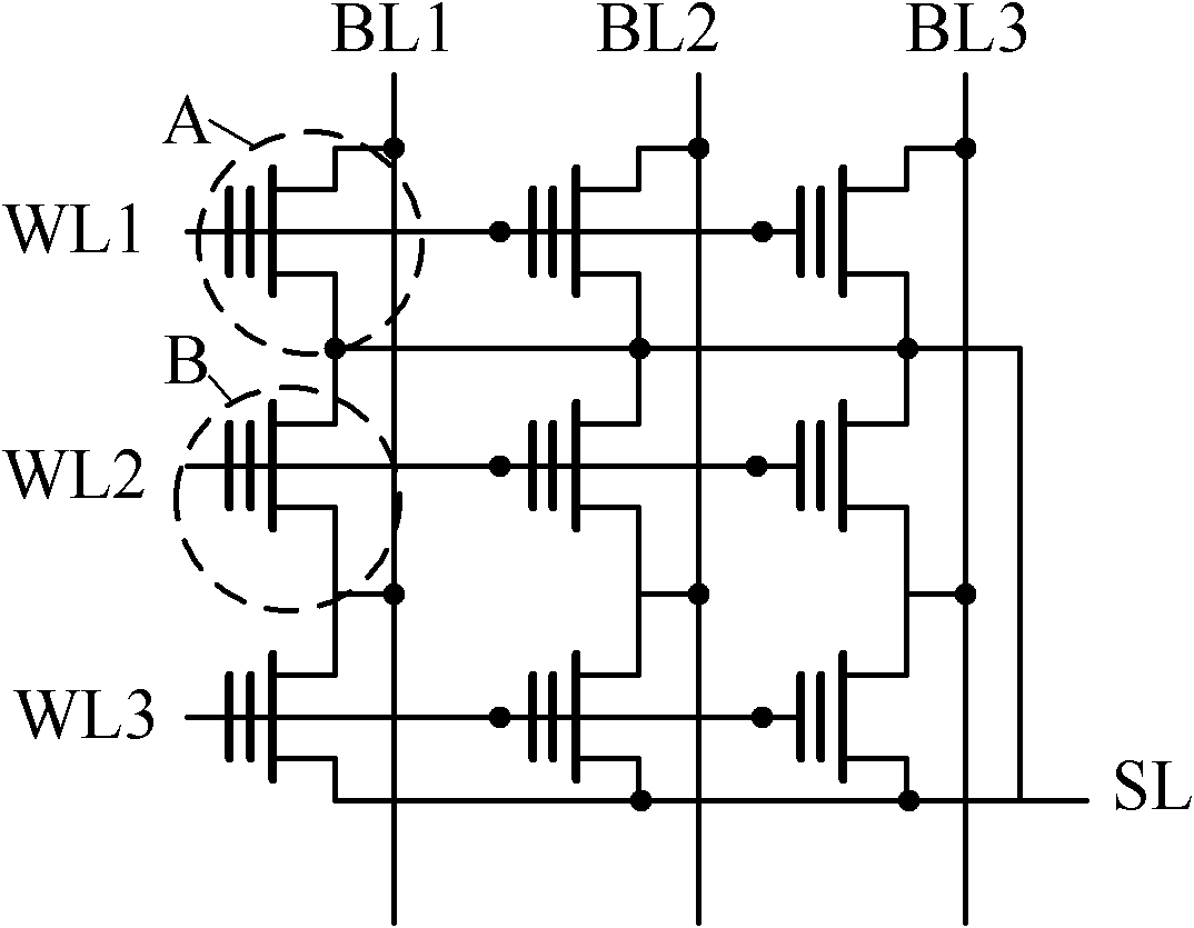 Trapped charge capture type flash memory array structure and operation method thereof