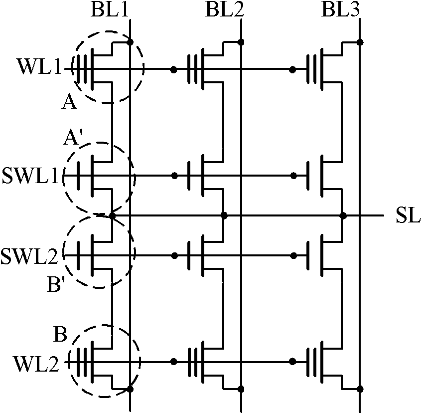 Trapped charge capture type flash memory array structure and operation method thereof