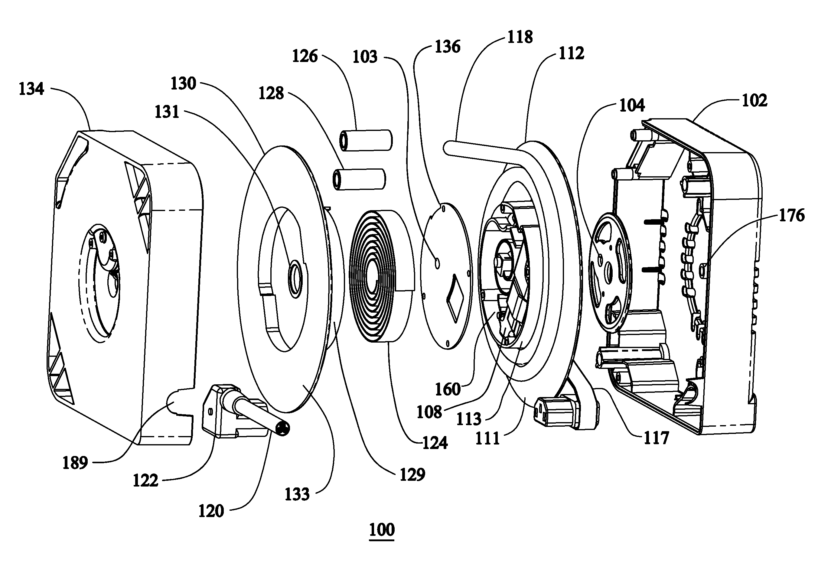 Rotatable cable guide for retractable cord reel