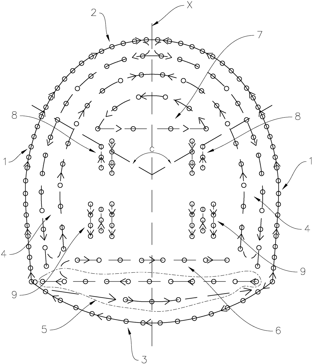 Tunnel hole distributing explosion method