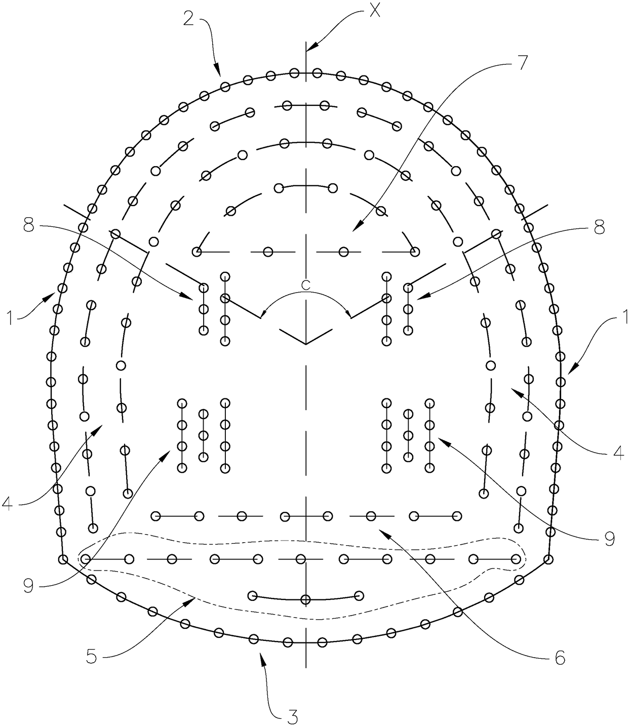 Tunnel hole distributing explosion method