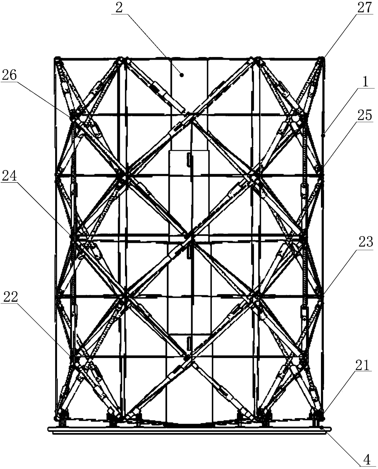 Stretch-draw type expansible space capsule section skeleton structure