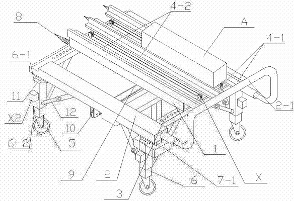 Fast battery displacement device of battery compartment of large electric vehicle