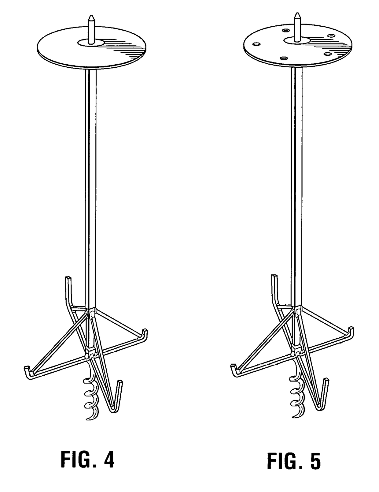 Rotary ground auger base and feeder stand