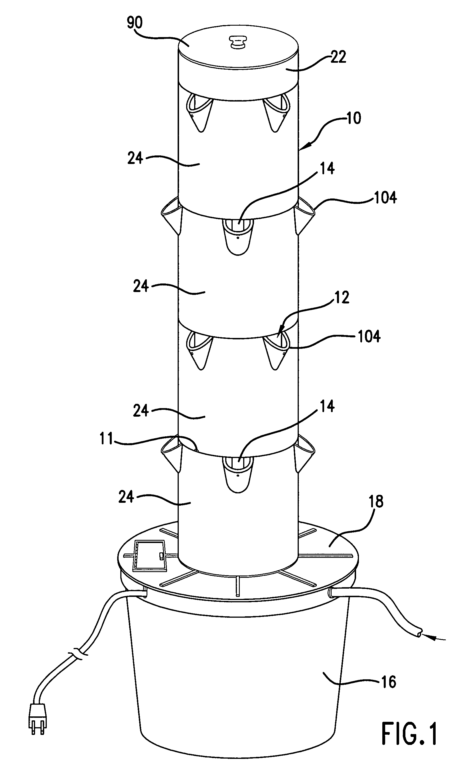 Hydroponic plant cultivating apparatus