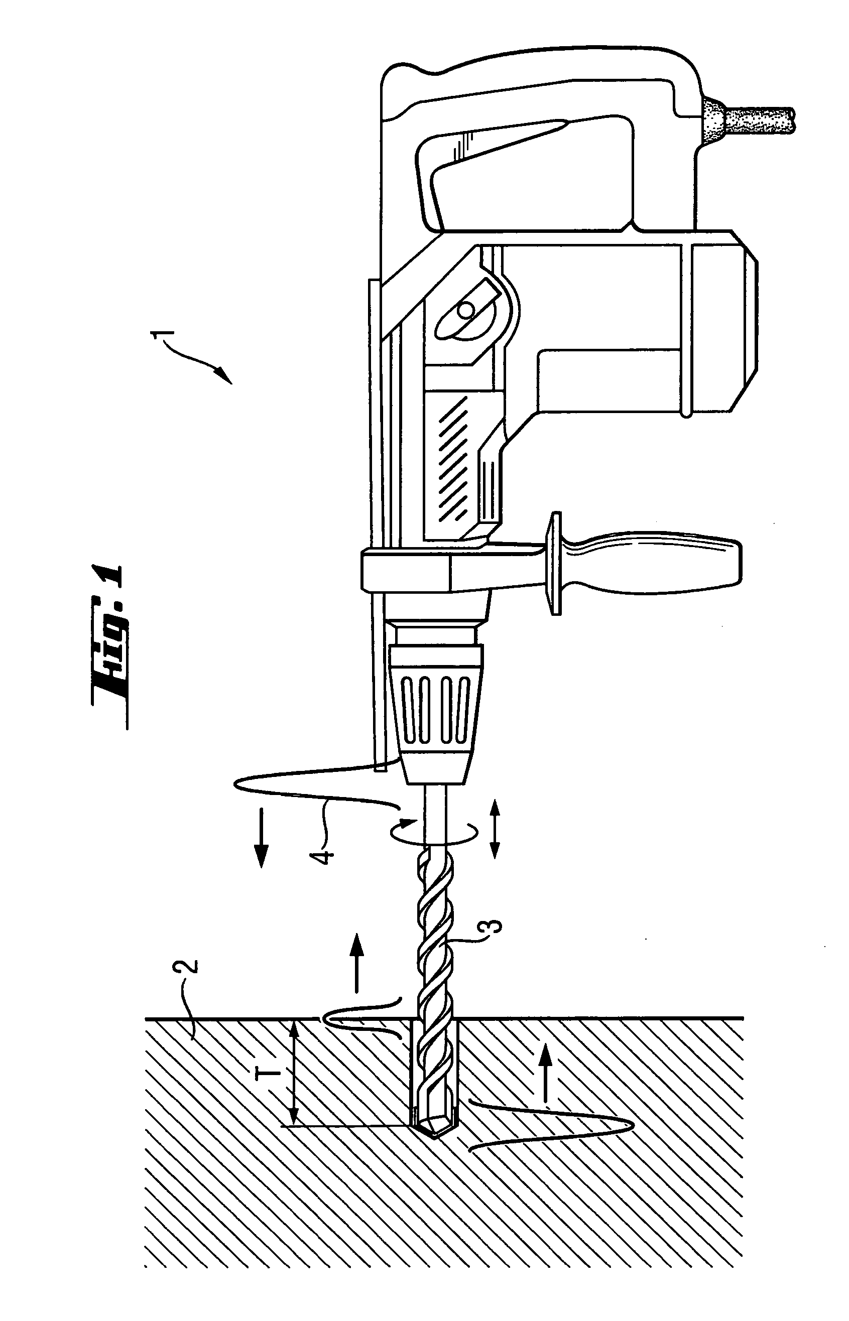 Power tool with measurement of a penetration depth of a working tool