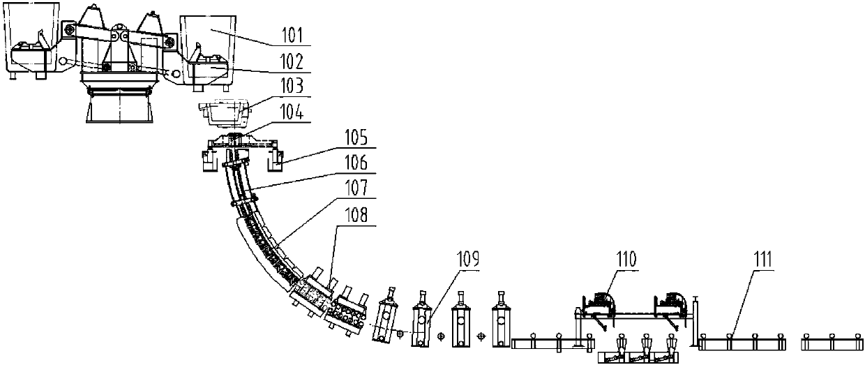 Multi-strand casting machine capable of producing super large broken section beam blank or plate blank and producing method