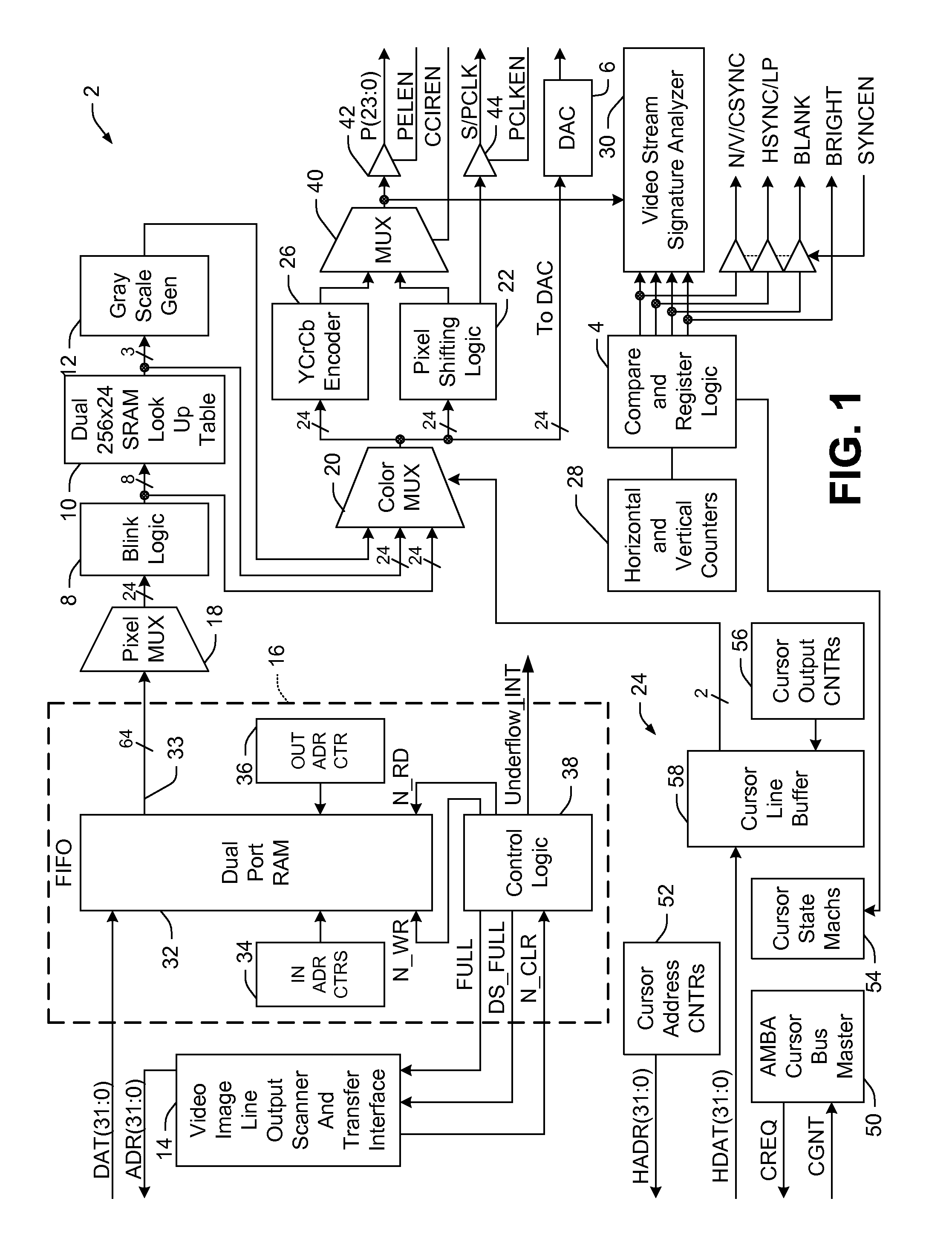 Raster engine with hardware cursor