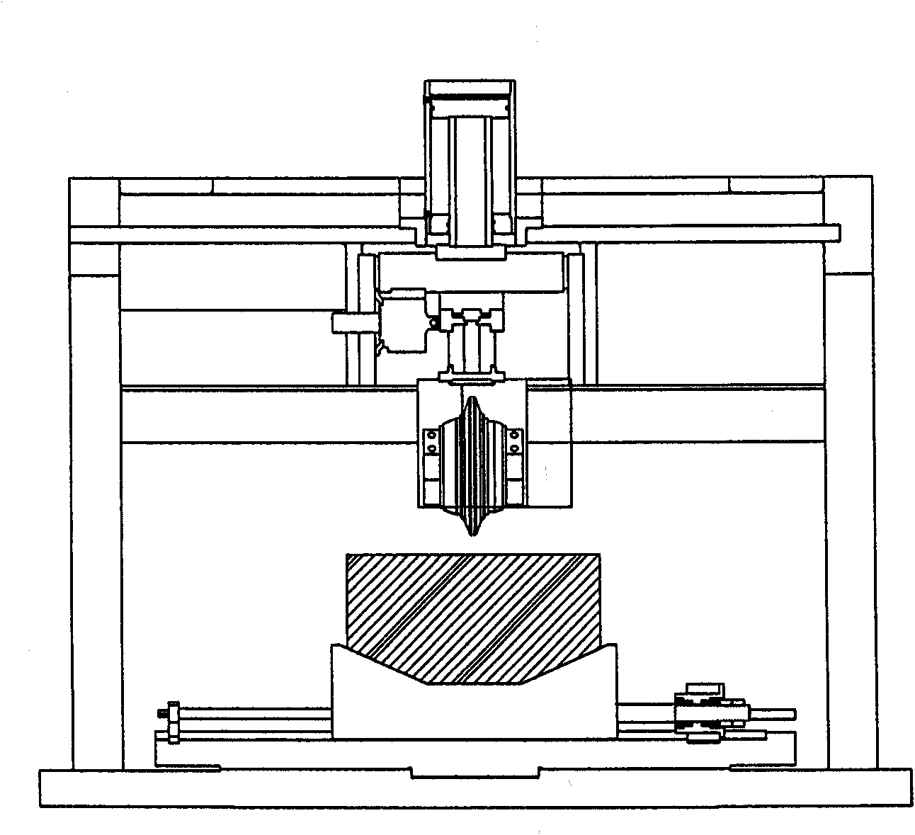 Double hobbing cutter rock hobbing comprehensive test bed