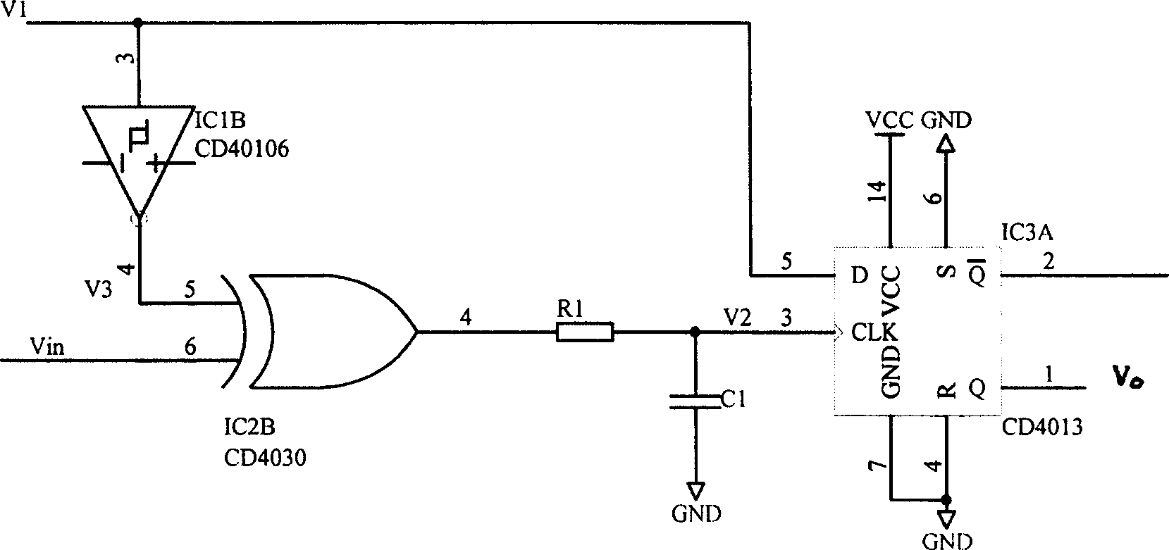 Digital fixed frequency anti-interference circuit