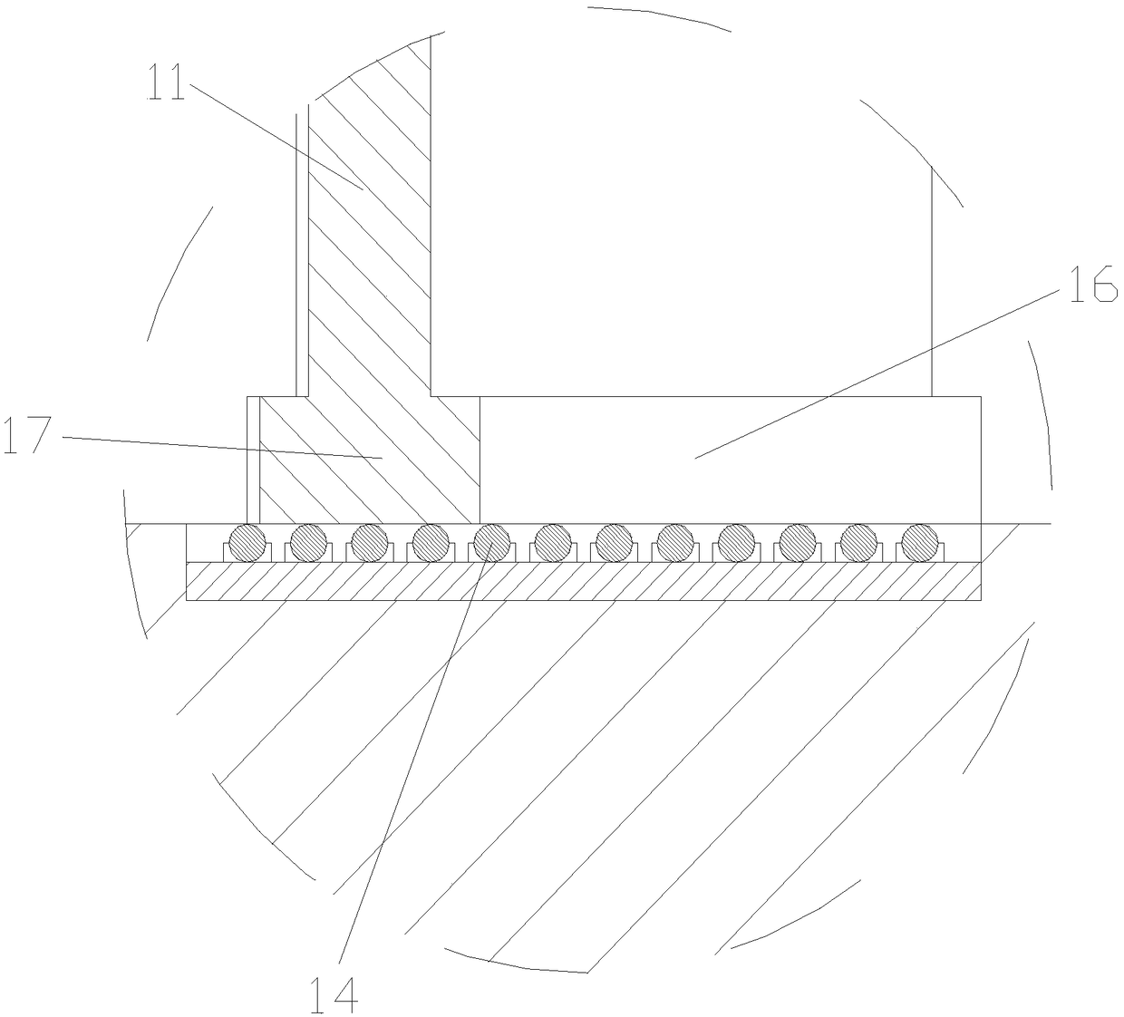 Die with ejection needle on sliding block