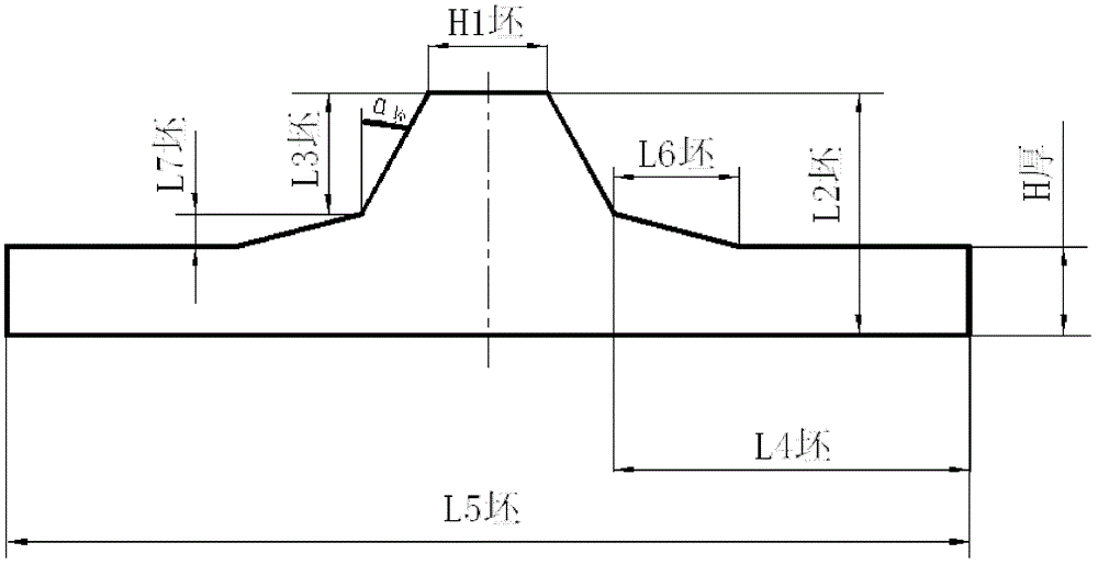 Half-die forging method and device for large-scale marine crank throw