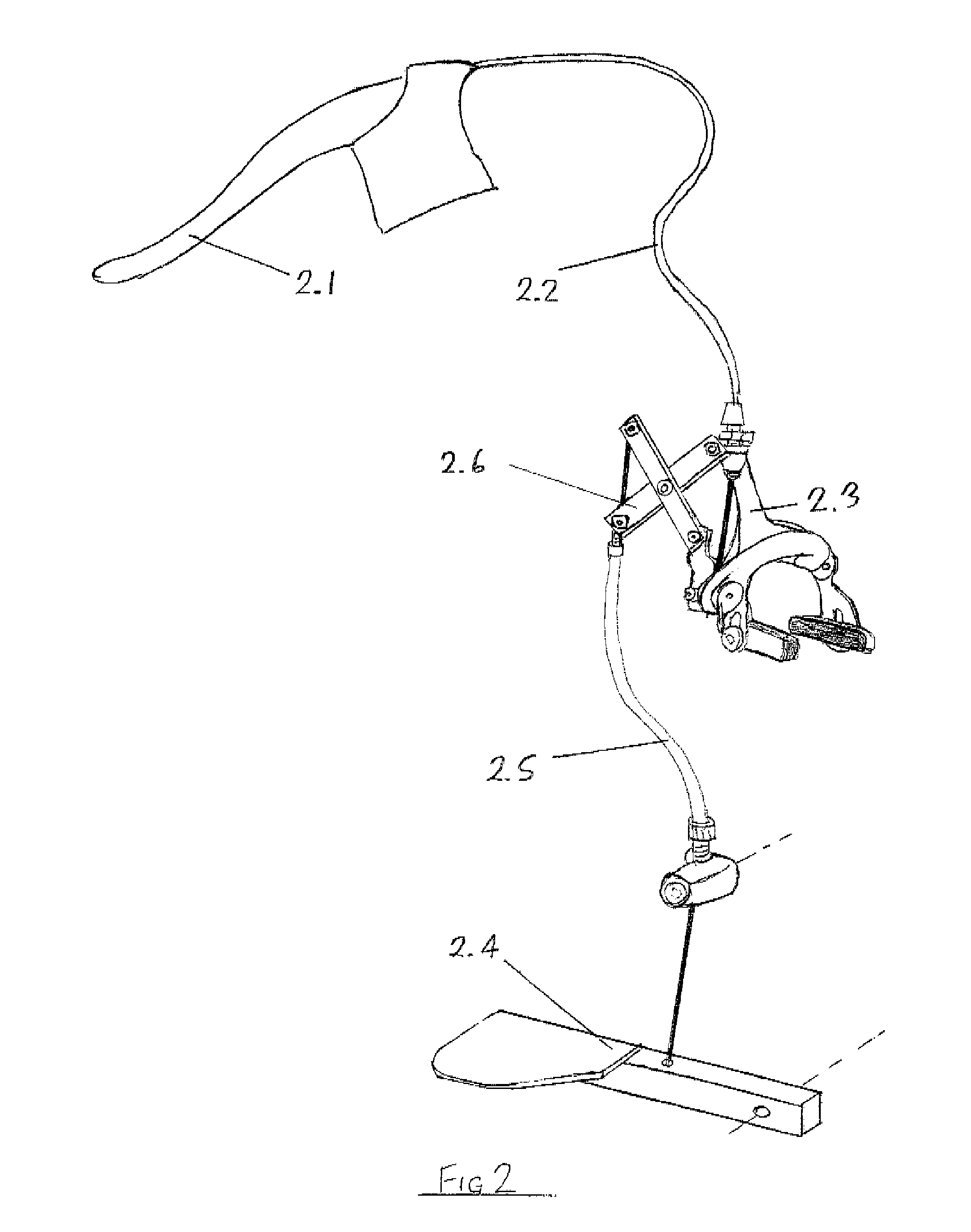 Supplemental mechanism for actuating the brake of a bicycle and methods of use