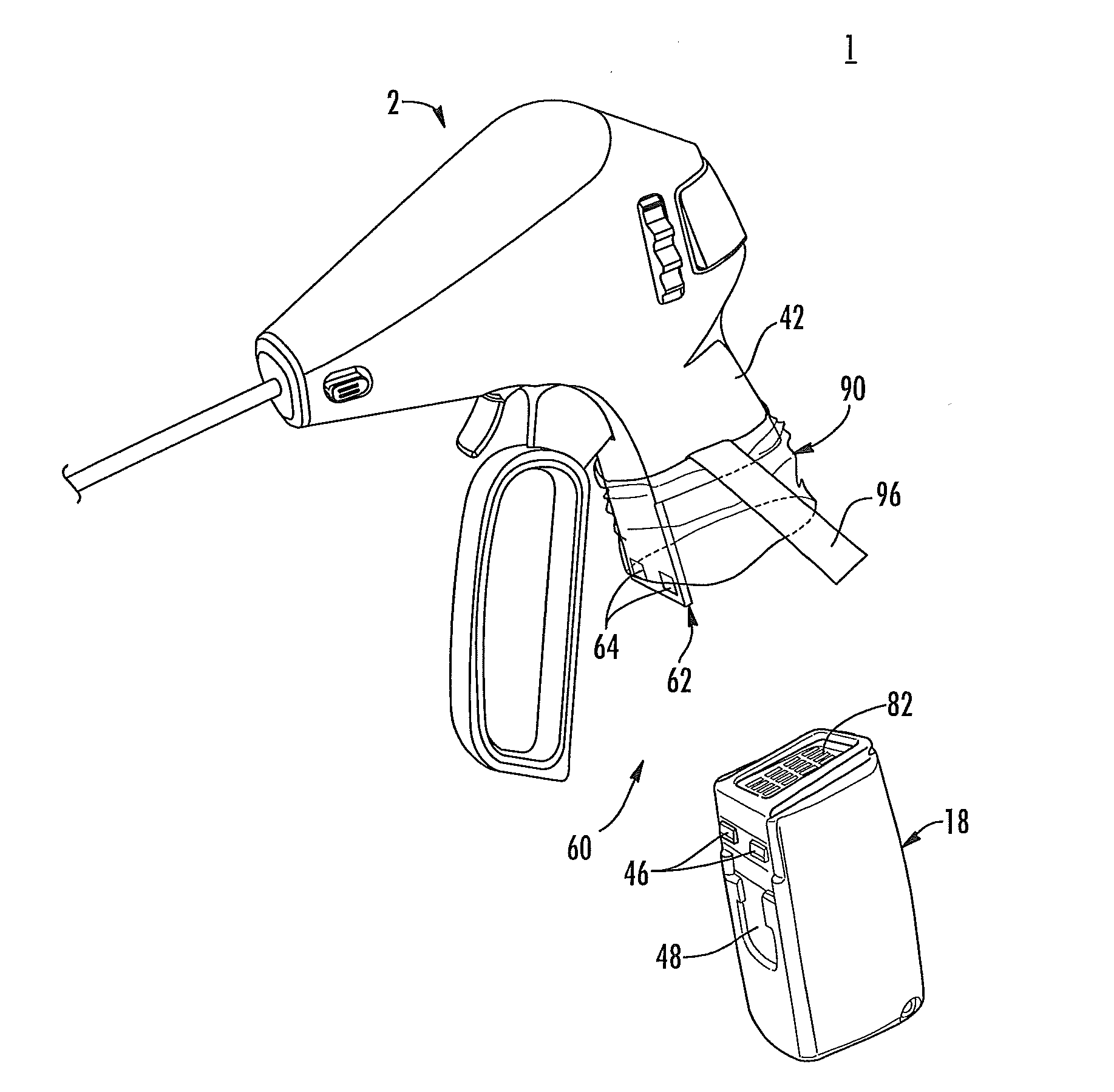 Aseptic bag to encapsulate an energy source of a surgical instrument