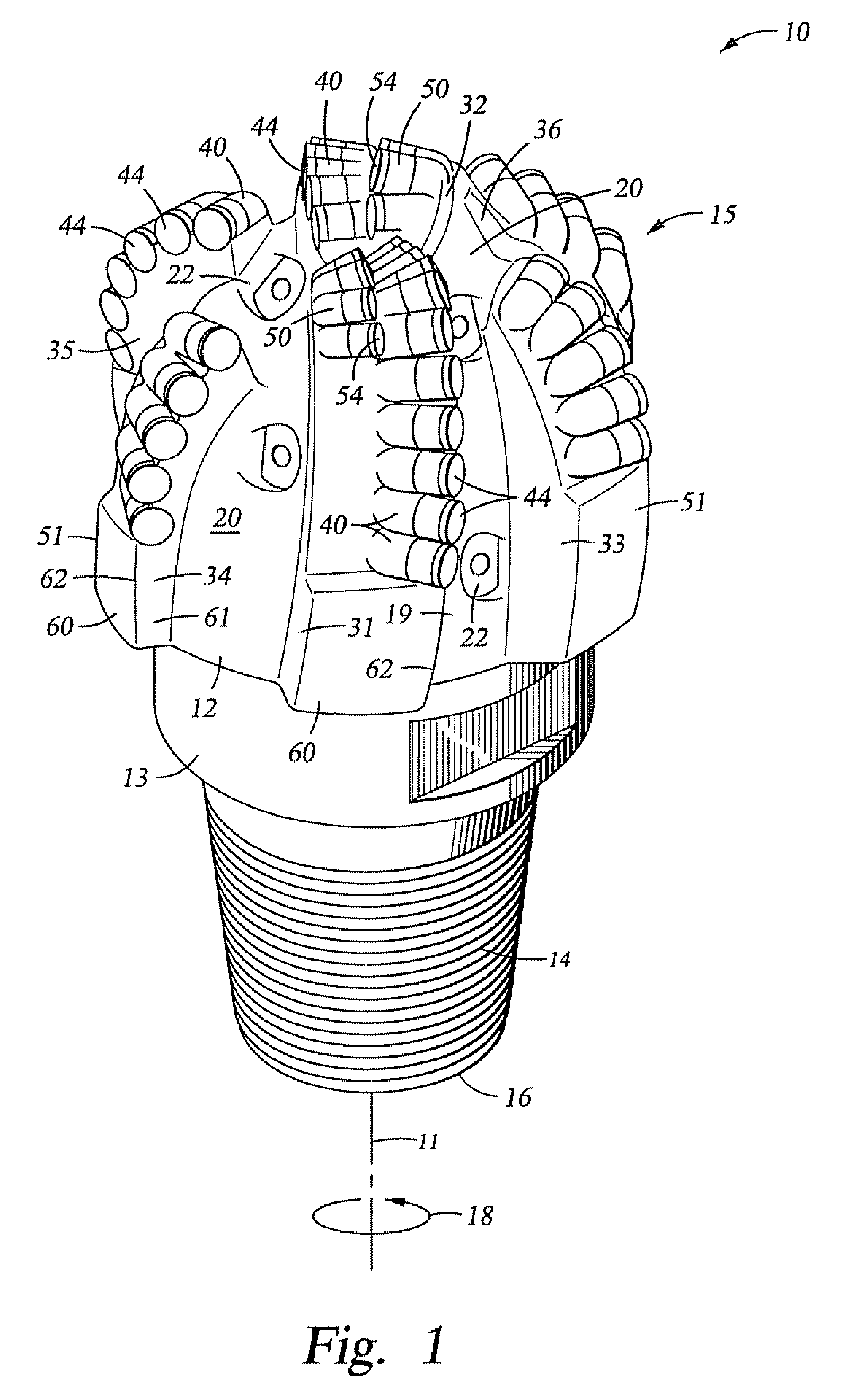 Fixed Cutter Bit With Centrally Positioned Backup Cutter Elements