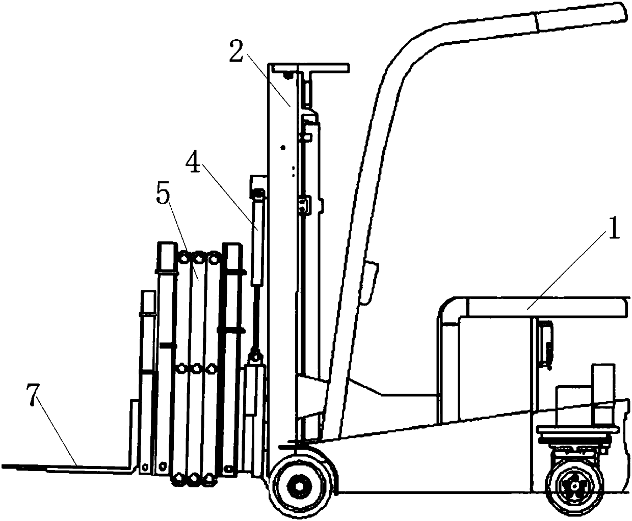 Scissors fork type telescopic arm electric forklift