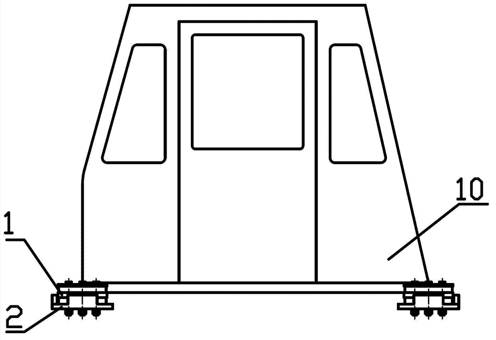 Cab fixing structure of self-dumping truck for mines