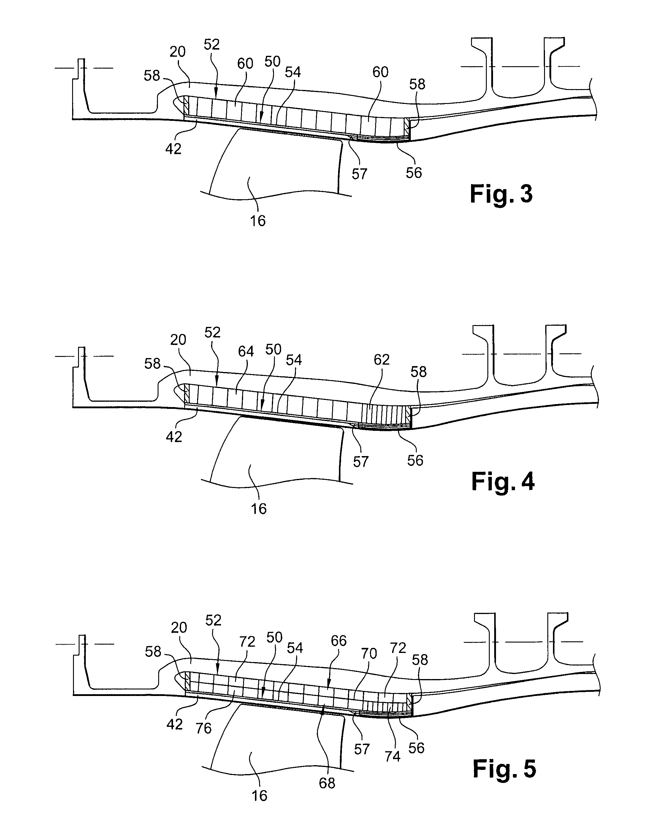 Panel for supporting abradable material in a turbomachine