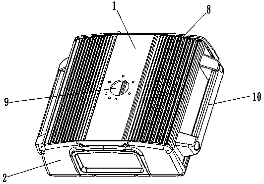 Efficient heat-dissipation waterproof housing and waterproof stage lamp provided with same