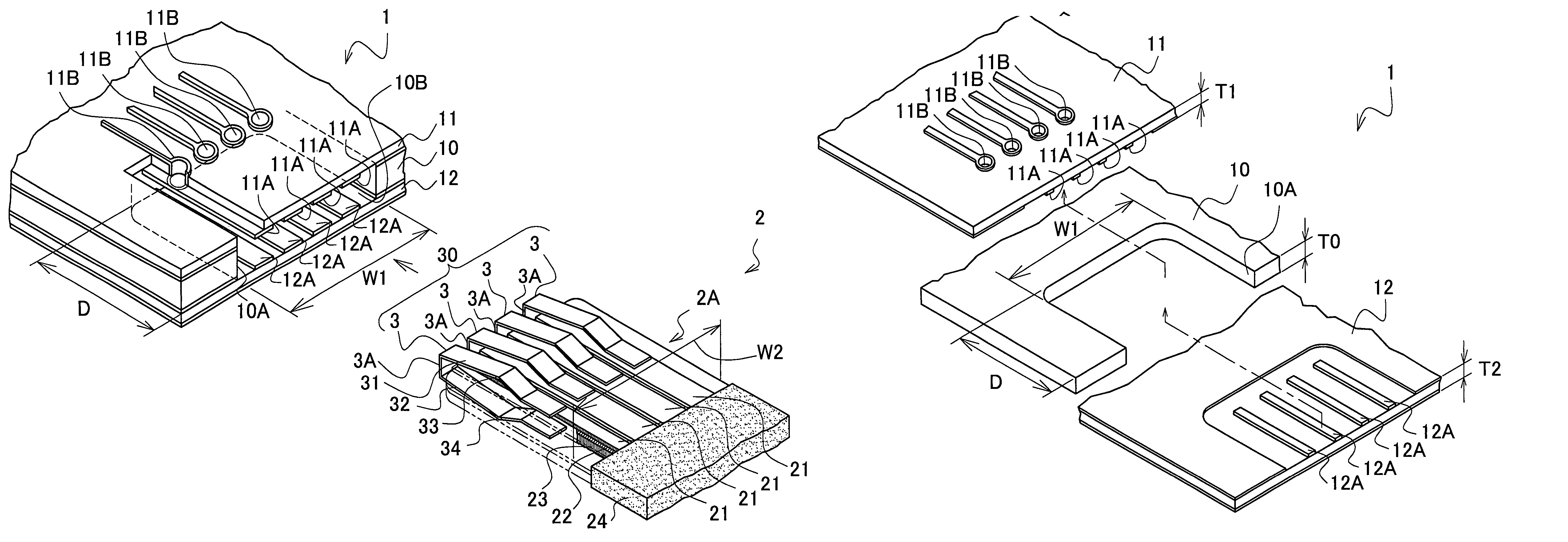 Connection structure of printed wiring board