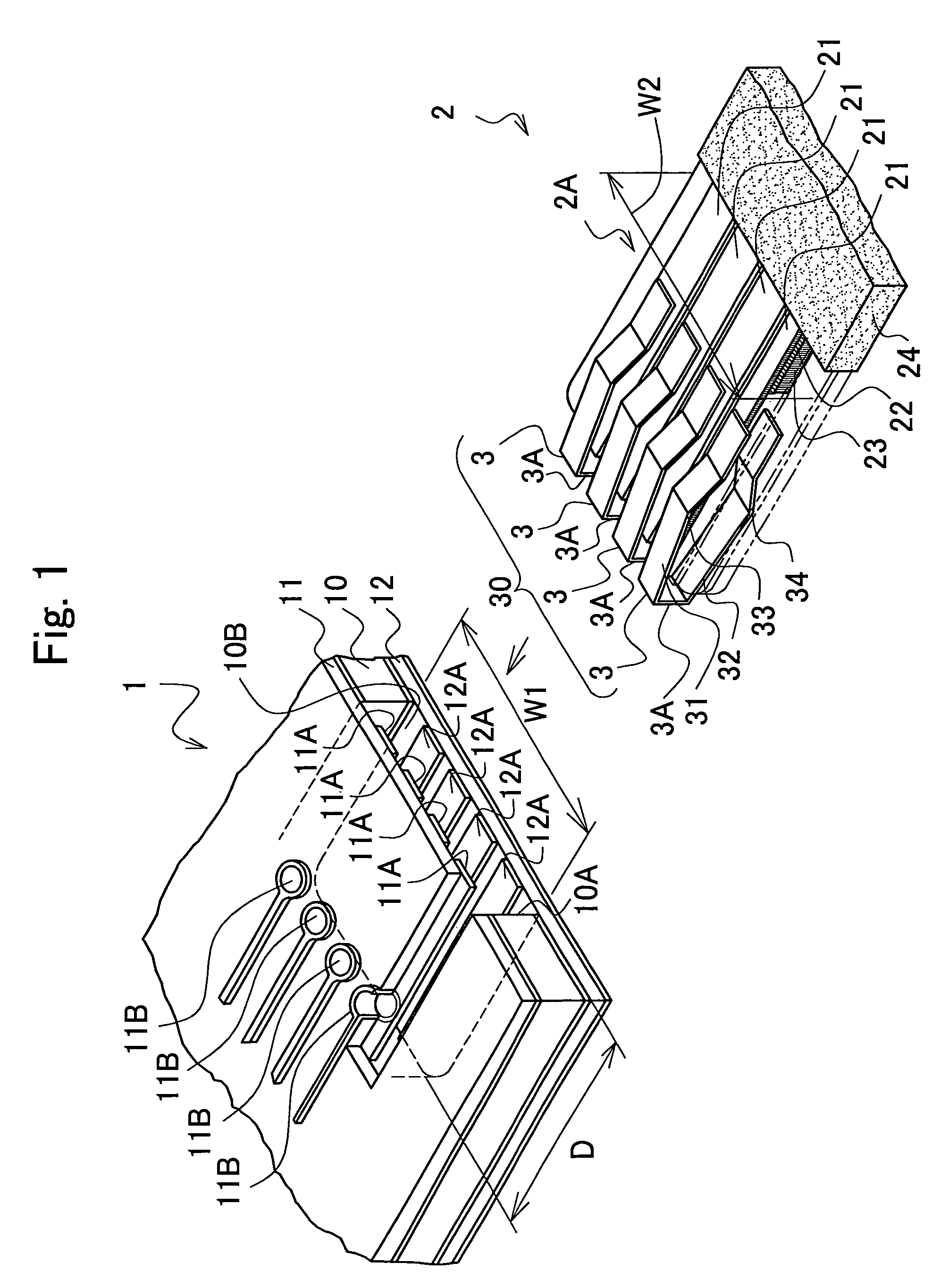 Connection structure of printed wiring board