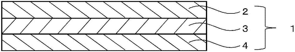 An adhesive composition, an adhesive method using the adhesive composition and a method for producing the layered product