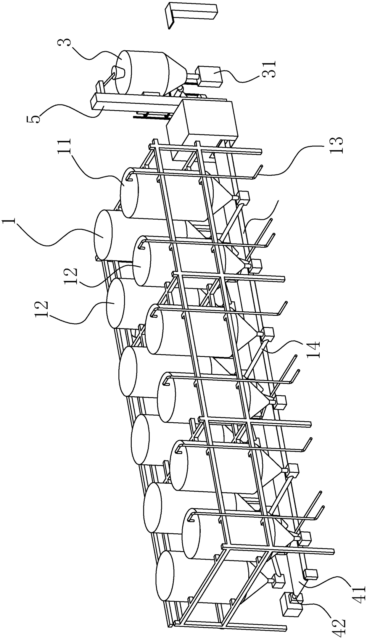 Full-automatic preparation method of pre-blended dry-mixed mortar