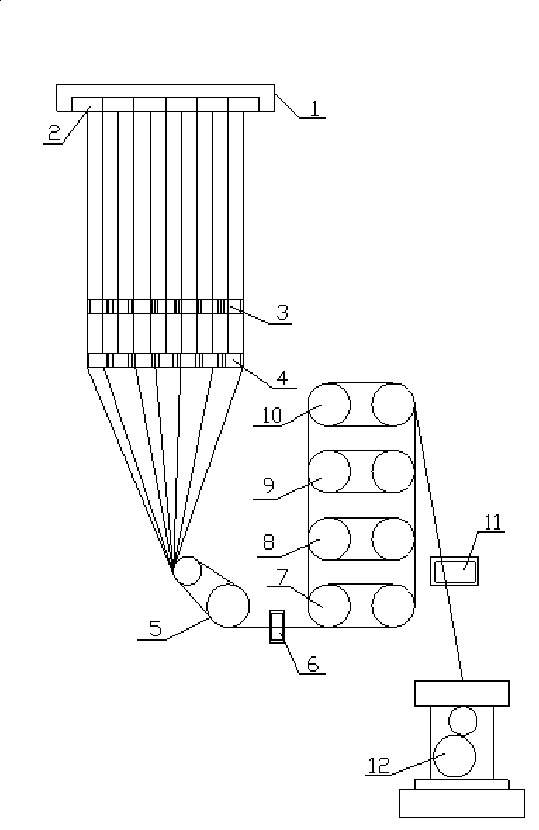 One-step production process for ultra-coarse denier polyester industrial fibers