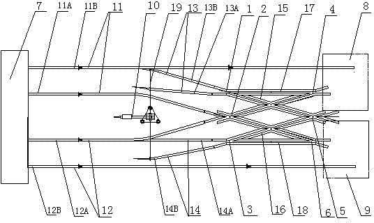 Mine wellhead crossover combined turnout junction