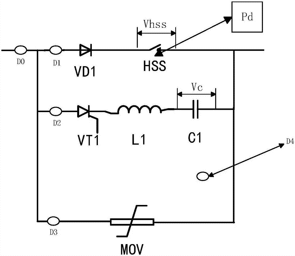 Mixed type direct-current circuit breaker and switching-off method thereof